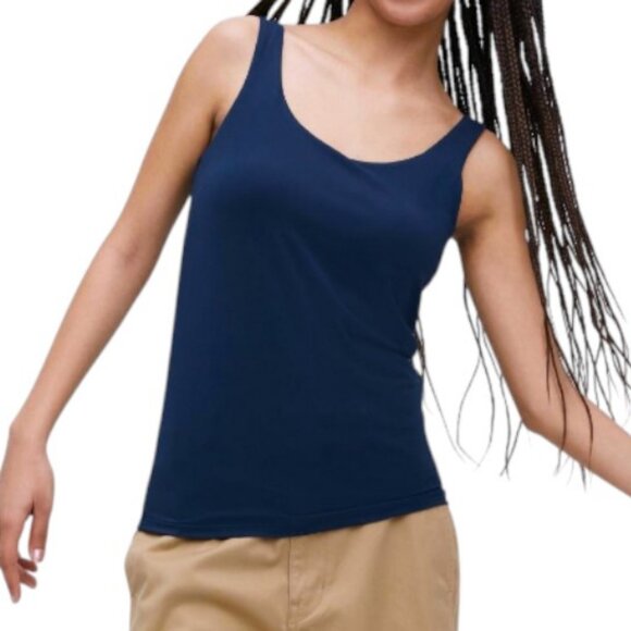 Uniqlo AIRism navy blue sleeveless bra tank top size S - Picture 1 of 5